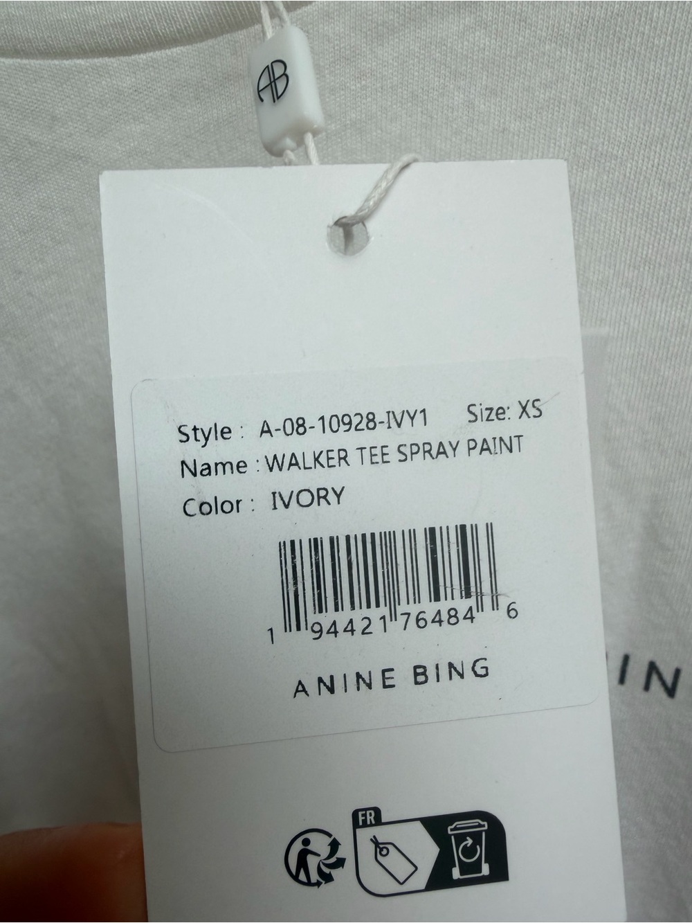 Anine Bing Classic White Logo T-Shirt - Picture 2 of 6